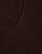 j&x Pulover Maro cu Bumbac din Tricot cu Nervuri Reisaria
