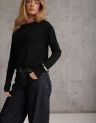 j&x Pulover minimalist Bellama Negru