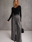 j&x Pulover Negru din Bumbac din Tricot Reiat Reisaria