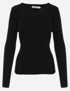 j&x Pulover Negru din Bumbac din Tricot Reiat Reisaria