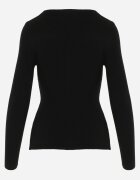 j&x Pulover Negru din Bumbac din Tricot Reiat Reisaria
