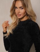 j&x Pulover Negru Din lână cu Alpacă Paffo