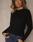 j&x Pulover Negru din lână cu borduri elastice Furrive
