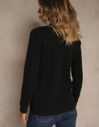 j&x Pulover Negru din lână cu borduri elastice Furrive
