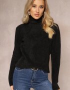 j&x Pulover Negru Din lână Lung Lezura