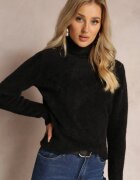 j&x Pulover Negru Din lână Lung Lezura