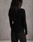 j&x Pulover Negru Reiat Din Bumbac Decorat Cu Zirconii Romilea