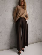 j&x Pulover oversize din bumbac și lână Basic Oseani Bej