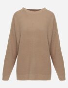 j&x Pulover oversize din bumbac și lână Basic Oseani Bej