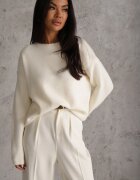 j&x Pulover oversize din bumbac și lână Basic Oseani Bej deschis