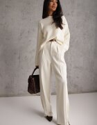 j&x Pulover oversize din bumbac și lână Basic Oseani Bej deschis