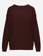 j&x Pulover oversize din bumbac și lână Basic Oseani Bordo