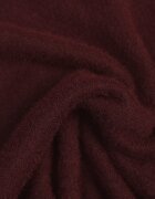 j&x Pulover oversize din bumbac și lână Basic Oseani Bordo