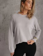 j&x Pulover oversize din bumbac și lână Basic Oseani Gri