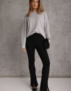 j&x Pulover oversize din bumbac și lână Basic Oseani Gri