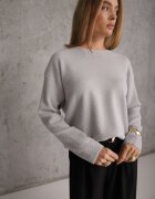 j&x Pulover oversize din bumbac și lână Basic Oseani Gri