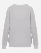 j&x Pulover oversize din bumbac și lână Basic Oseani Gri