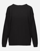 j&x Pulover oversize din bumbac și lână Basic Oseani Negru