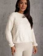 j&x Pulover oversized din bumbac Nintell Bej deschis