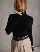 j&x Pulover pe gât Clasic Negru cu amestec de lână Zoziona