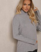 j&x Pulover pe gât Gri Clasic cu Bumbac Gemiella