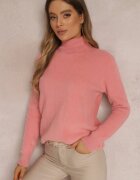 j&x Pulover Roz închis De lână Lung Lejer