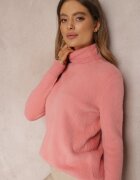 j&x Pulover Roz închis De lână Lung Lejer