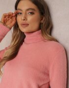 j&x Pulover Roz închis De lână Lung Lejer