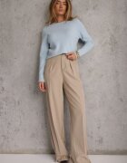 j&x Pulover simplu Casual din tricot cu lână cu structură pufoasă Divara Albastru