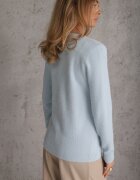 j&x Pulover simplu Casual din tricot cu lână cu structură pufoasă Divara Albastru