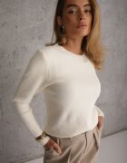 j&x Pulover simplu Casual din tricot cu lână cu structură pufoasă Divara Bej deschis