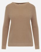 j&x Pulover simplu Casual din tricot cu lână cu structură pufoasă Divara Bej închis