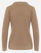 j&x Pulover simplu Casual din tricot cu lână cu structură pufoasă Divara Bej închis