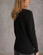 j&x Pulover simplu Casual din tricot cu lână cu structură pufoasă Divara Negru