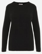 j&x Pulover simplu Casual din tricot cu lână cu structură pufoasă Divara Negru