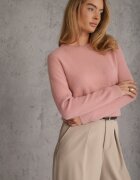 j&x Pulover simplu Casual din tricot cu lână cu structură pufoasă Divara Roz