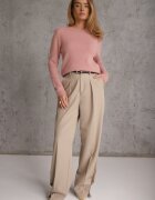 j&x Pulover simplu Casual din tricot cu lână cu structură pufoasă Divara Roz