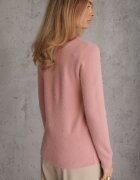 j&x Pulover simplu Casual din tricot cu lână cu structură pufoasă Divara Roz
