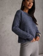 j&x Pulover simplu cu lână în stil Basic Tutia Bleumarin