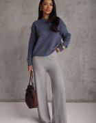j&x Pulover simplu cu lână în stil Basic Tutia Bleumarin