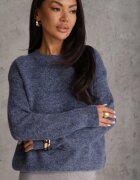 j&x Pulover simplu cu lână în stil Basic Tutia Bleumarin