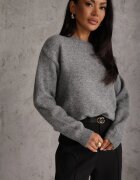 j&x Pulover simplu cu lână în stil Basic Tutia Gri