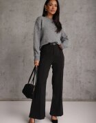 j&x Pulover simplu cu lână în stil Basic Tutia Gri