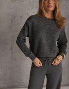 j&x Pulover simplu cu lână în stil Basic Tutia Negru