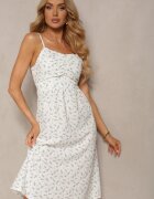 j&x Rochie Alb-Verde cu croi evazat cu bretele cu flori Sereri