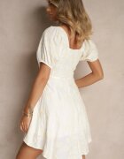 j&x Rochie Albă cu flori cu mâneci bufante Deviriel