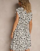 j&x Rochie Albă din Bumbac cu Flori Lumairene