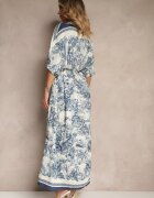 j&x Rochie Albastră Oversize cu Viscoză și cu Motiv Abstract Lunisana