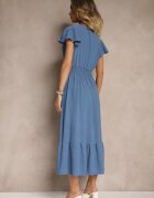 j&x Rochie Albastră Petrecută Cloș cu elastic în talie Reivione