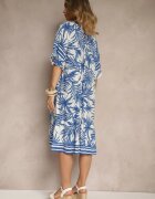 j&x Rochie Albastră Tip cutie Decorată cu print floral și cu legătură la decolteu Miranissa